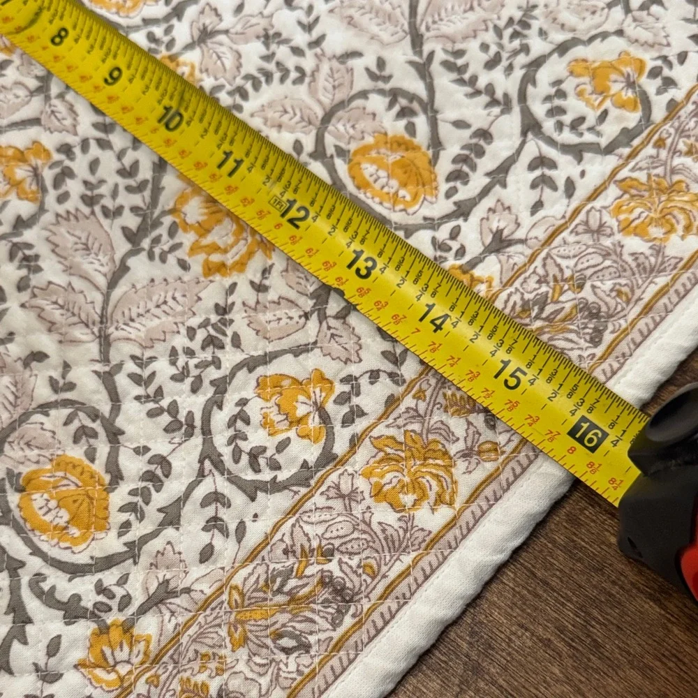 Quilted Table Runner - Yellow and Gray Floral - Picture 9 of 9